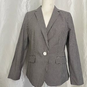 New Talbots Petite Black and White Coton Blazer